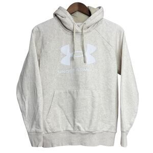 Under Armour Unisex Heathered Cream & Light Grey Hooded Sweatshirt